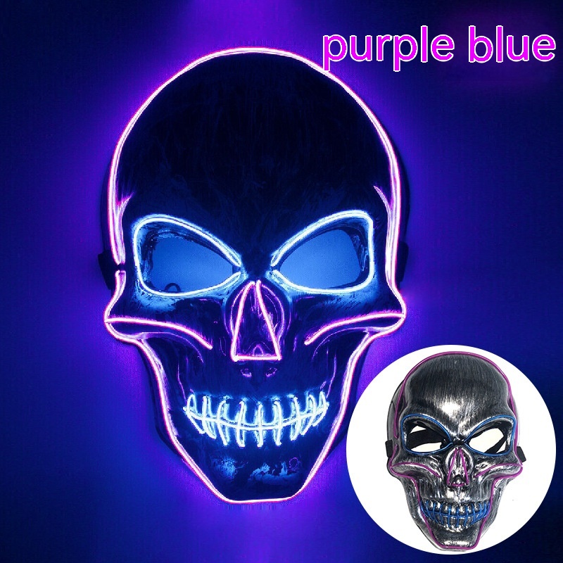 Purple Blue Two Tone Skull