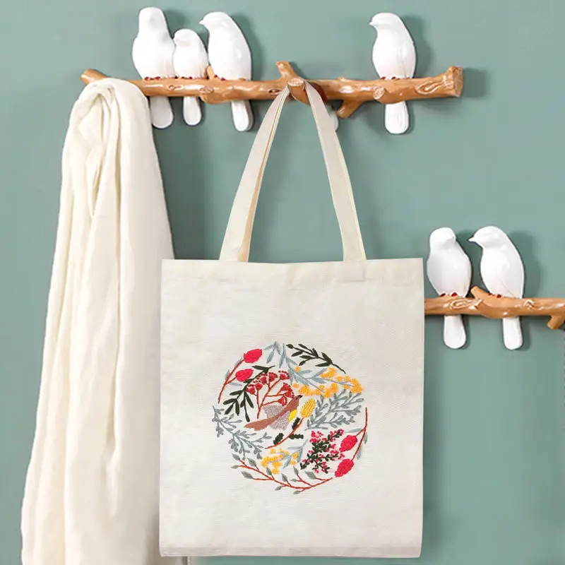 Embroidered Diy Material Canvas Bag Kit