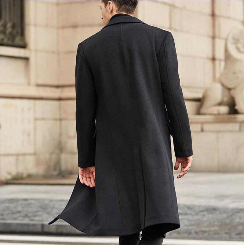 Title 4, Casaco longo de lã masculino estilo trench coat...