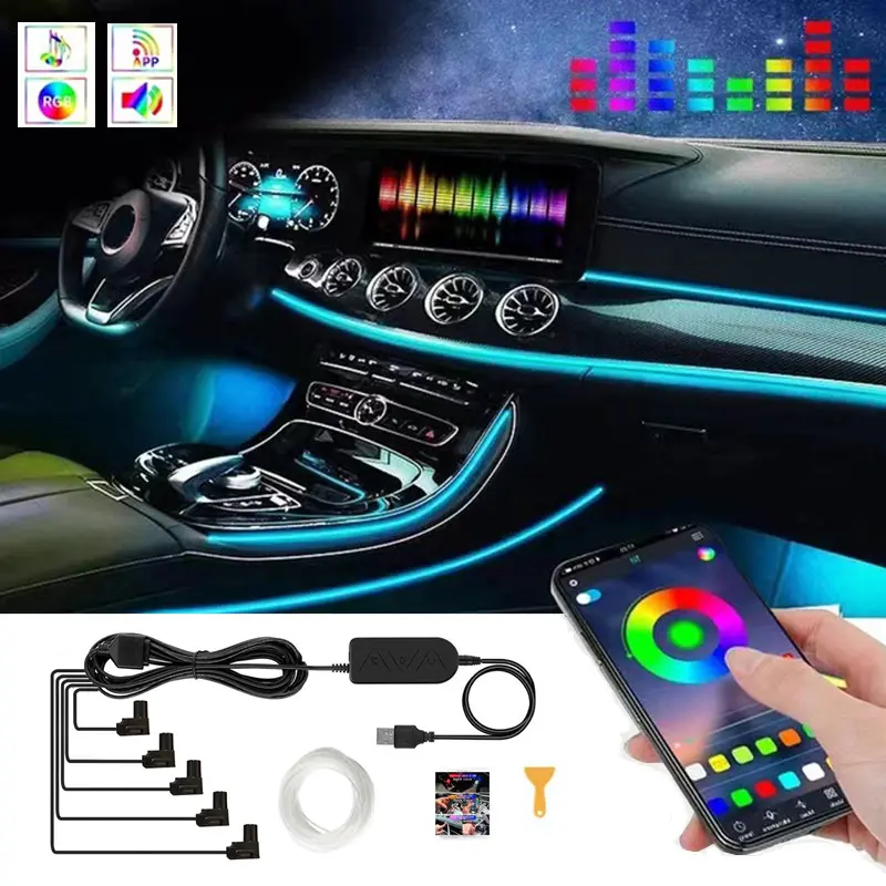 Car USB Atmosphere Light Modification Center Control