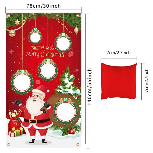 Hot Sandbag Throwing Game Flag Party Decoration Santa Flag Santa Claus - Shop at LoveMi