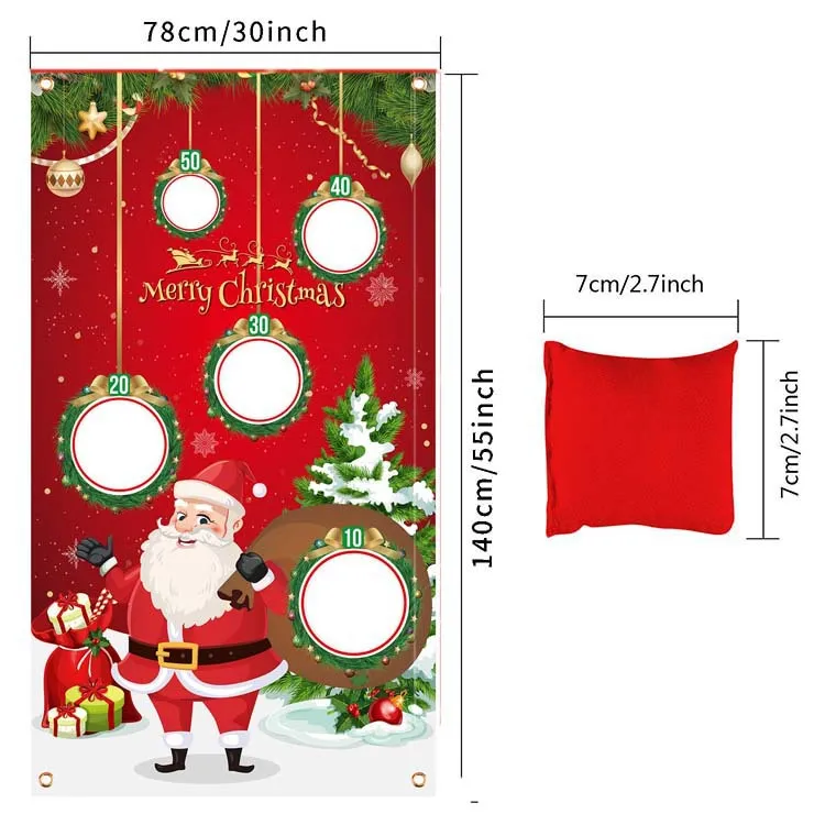 Hot Sandbag Throwing Game Flag Party Decoration Santa Flag - Santa Claus