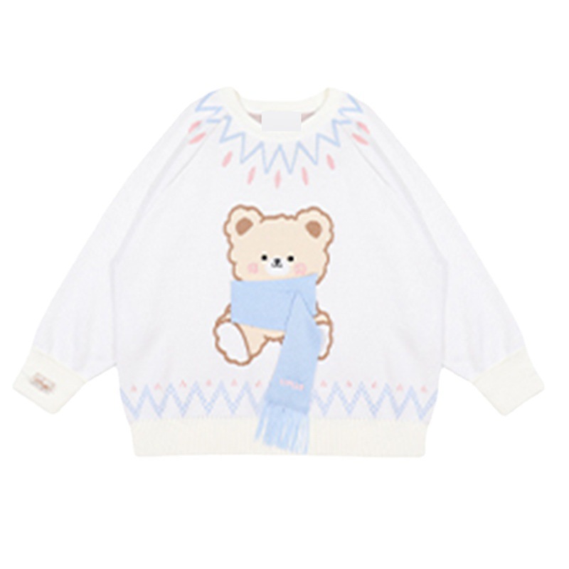 Title 2, Mens And Womens Same Scarf Bear Sweater Loose...