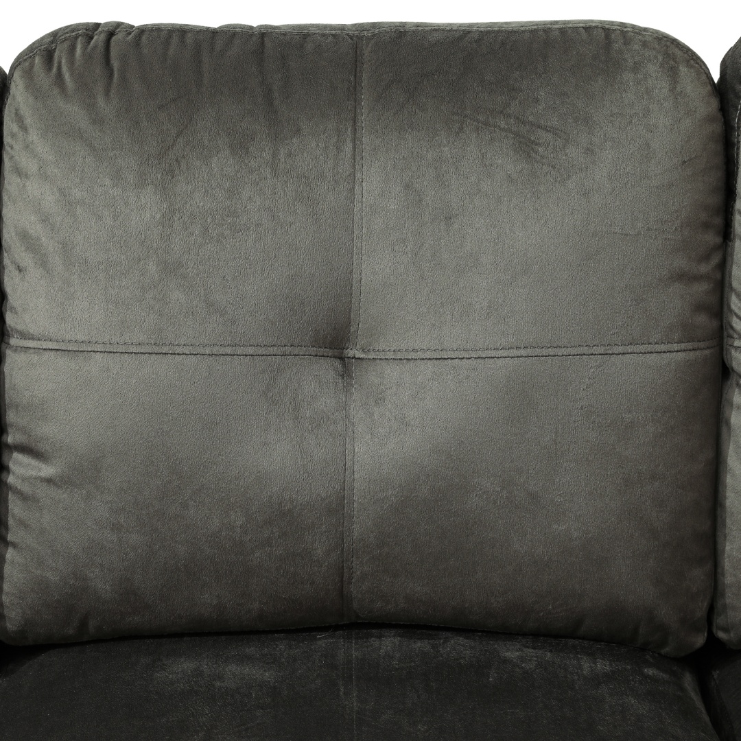 Taupe Flannel And PVC 3-Piece Couch Living Room Sofa Set