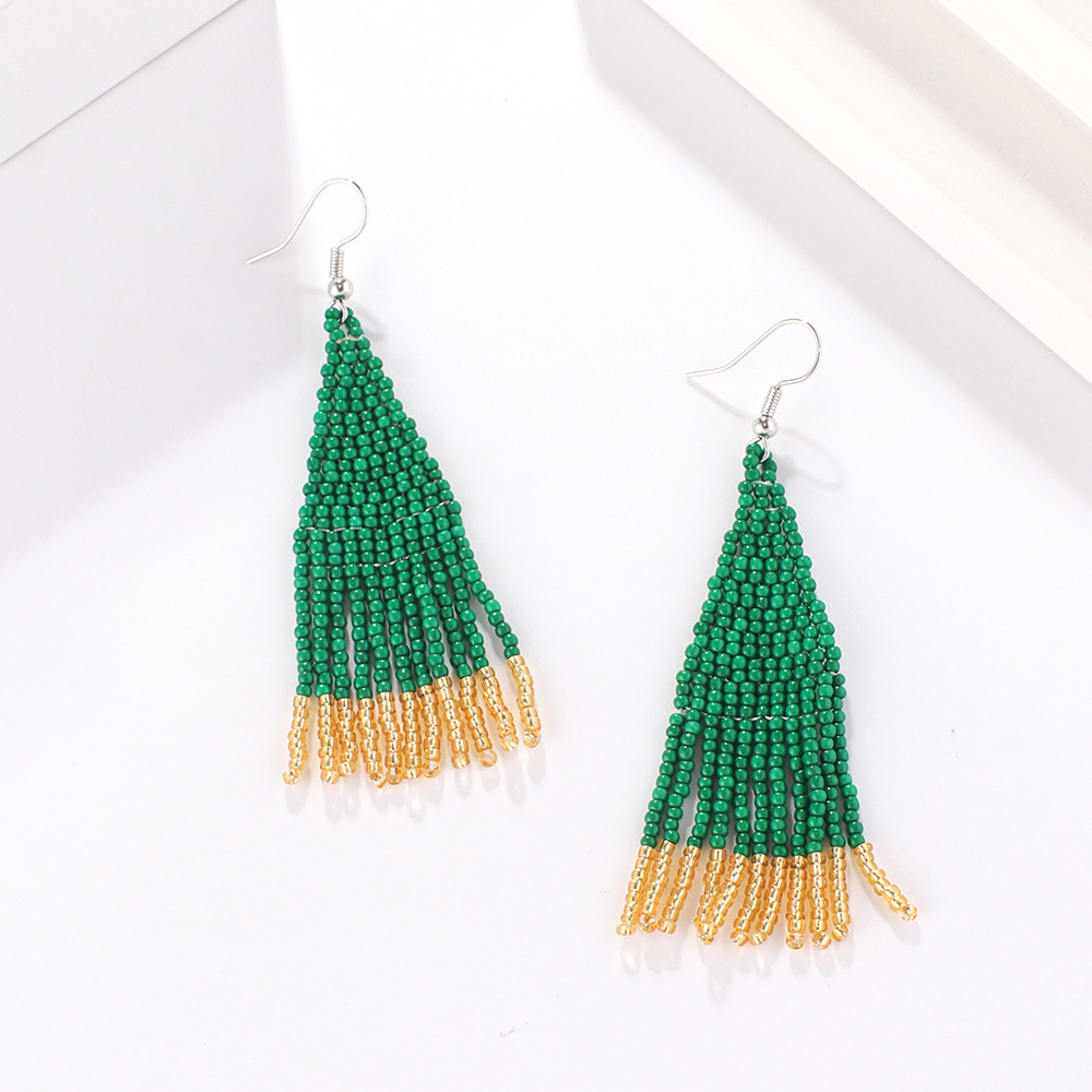 Temperament Bohemian Colorful Rice Ball Earrings