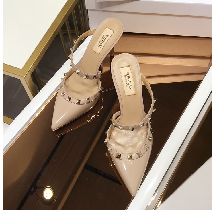 Stiletto Point Toe Rivet Sandals