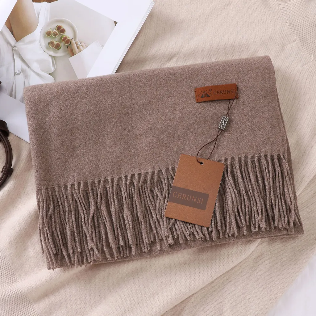 Solid Color Faux Cashmere Women's Scarf - 10Oatmeal Colors-Above 175Cm