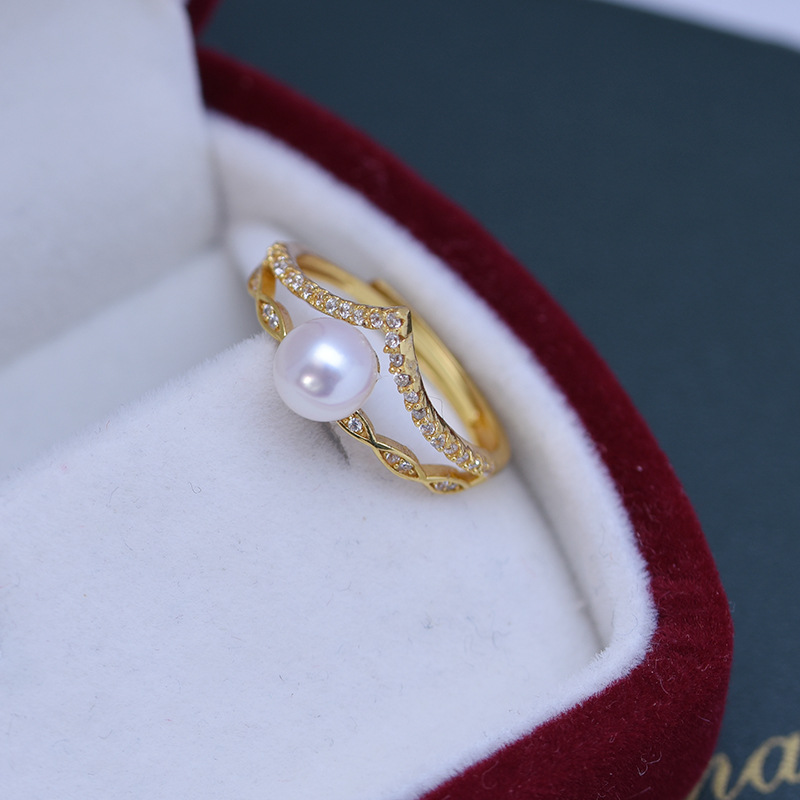 Title 11, Freshwater Pearl Perfect Circle White Ring S925...