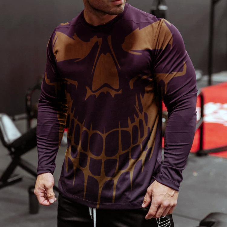 3D Printed Men's Street Long Sleeve Sports T-Shirt Top