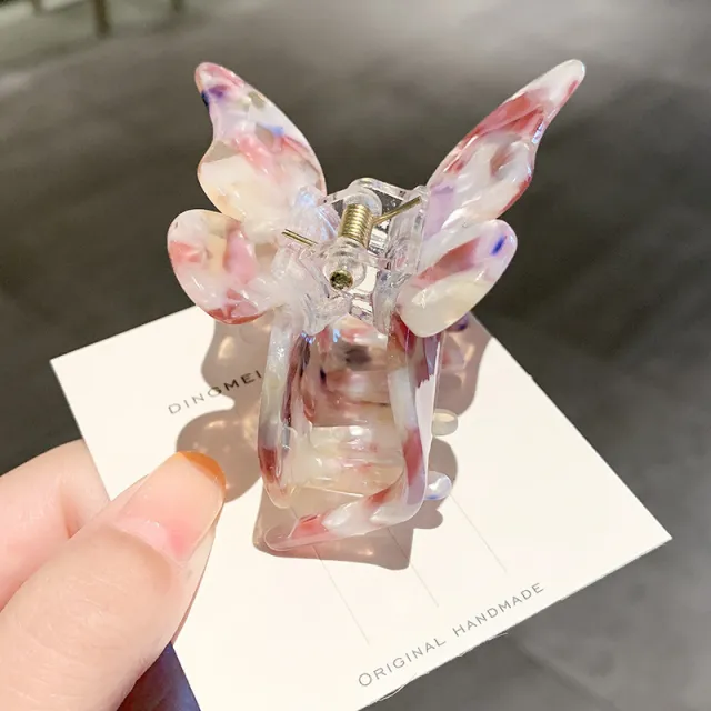 Hair Clip Female Korean Ins Back Head Color Butterfly Catch Clip Super Fairy Girl Hair Clip Sweet Hair Catching Girl Vintage Flowers - Shop at LoveMi