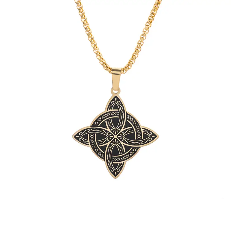 Vintage Viking Stainless Steel Slavic Amulet Necklace