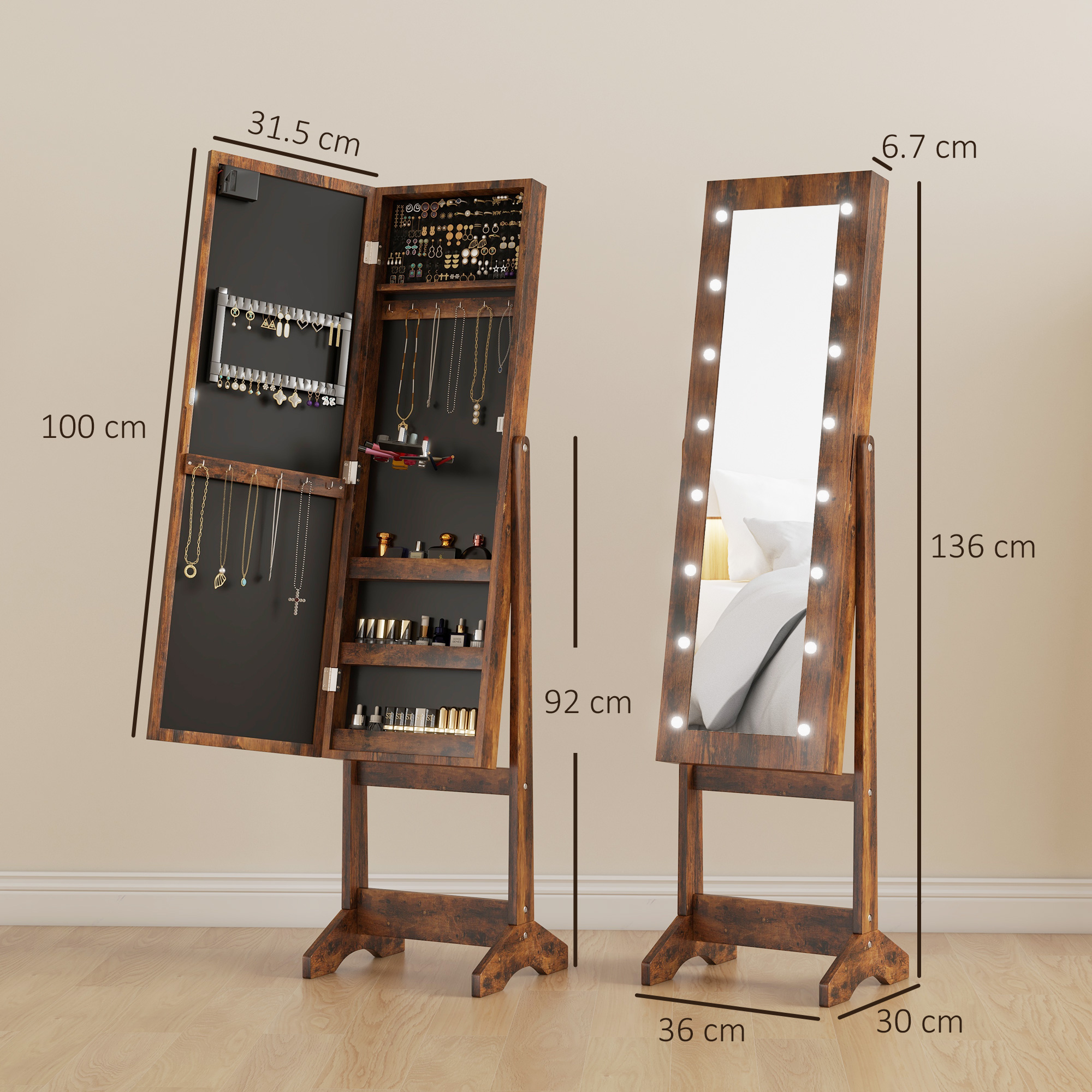 Independent Mirror Jewelry Storage Cabinet — image 5