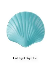 Shell-shaped Salad Dessert Bowl Ins Special-shaped Ceramic Tableware - Blue
