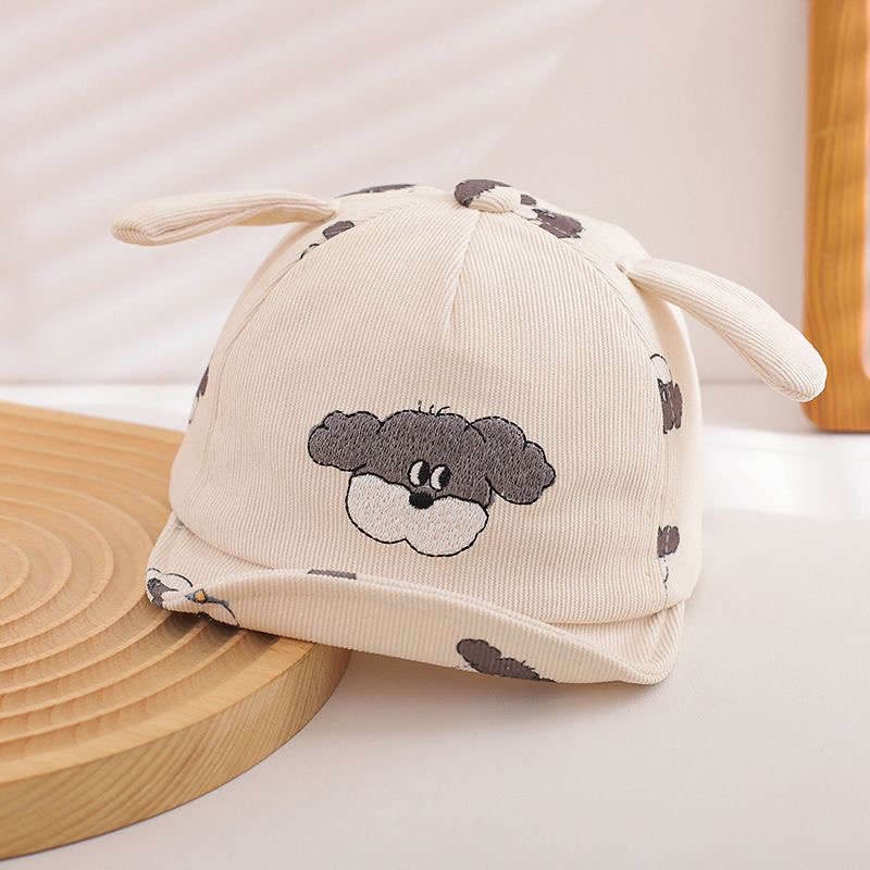 Summer Boys And Girls' Embroidered Cartoon Dog Pattern Soft Brimmed Baseball Cap, Suitable For Outdoor Outings, Shopping And Fun Activities. 2