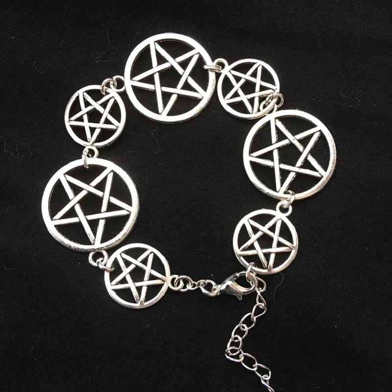 Korean Style Fashion Round Star Hollow Bracelet Alloy Diy Jewelry