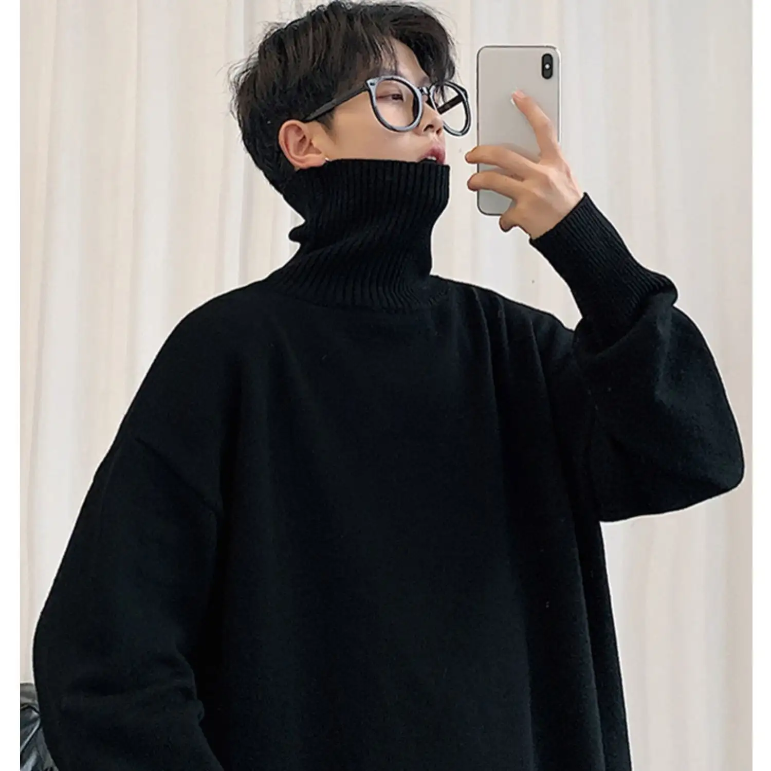 Turtleneck Sweater Men's Warm Solid Color Base Shirt