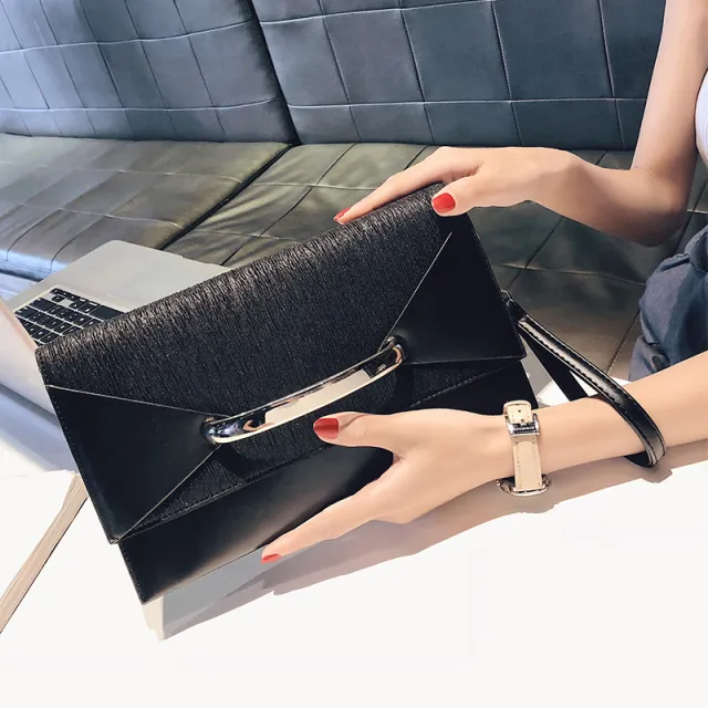 New Design PU Leather Women Ladies Evening Shoulder Clutch Bag Black - Shop at LoveMi