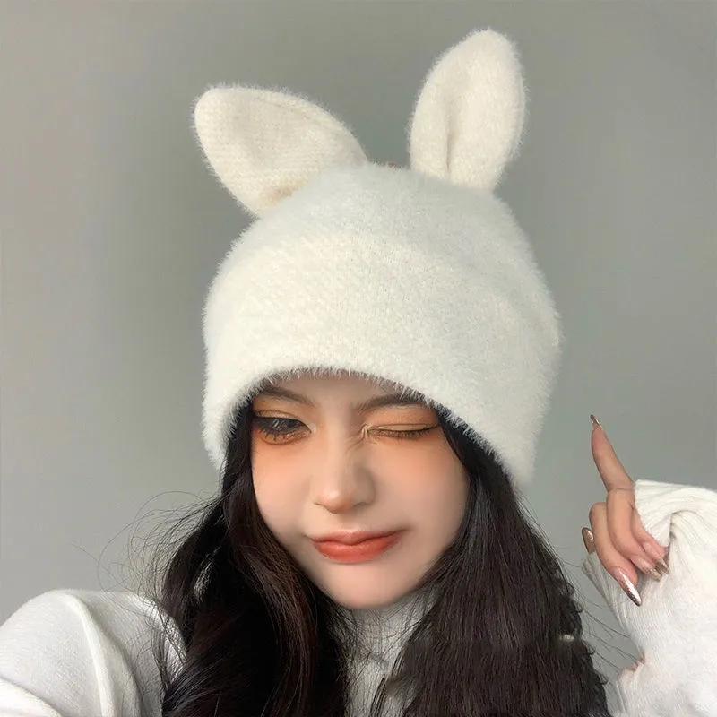 Japanese-style Cute Sweet Girl Wool Hat - White