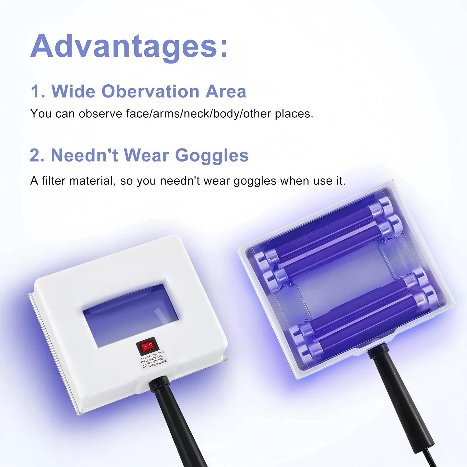 Woods Lamp Beauty Salon Spa Facial Care Analyzer UV Light Skin Diagnose Tester