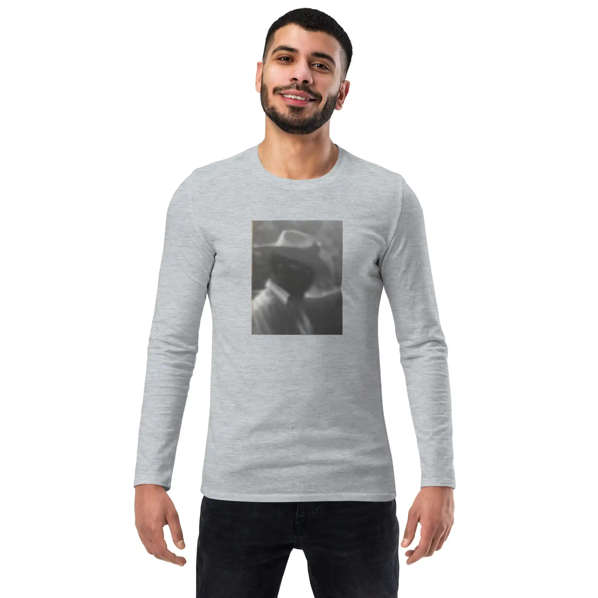 Heavy Combed Cotton Printed Round Neck Long Sleeve T-Shirt