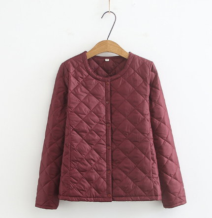 Plus Size Women's Fat MM Was Thin And Thin Diamond Grid Snap Button Coat