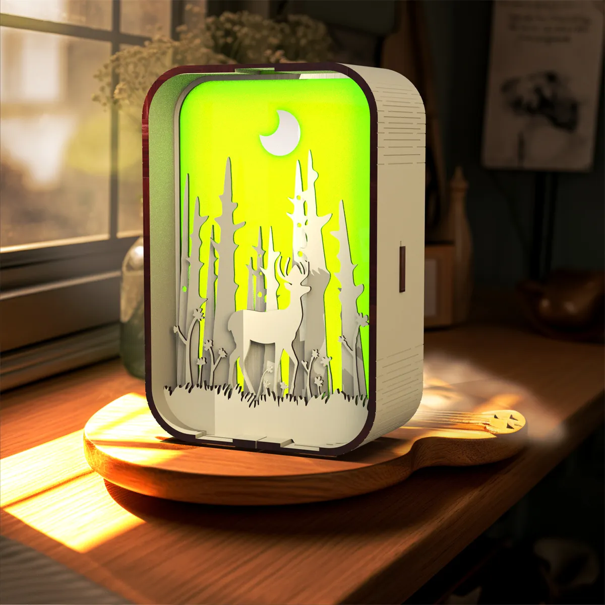Woodcarving Light Creative Gift Minimalist Bedside Night Light Decoration Desktop Decoration Birthday Gift – image 7