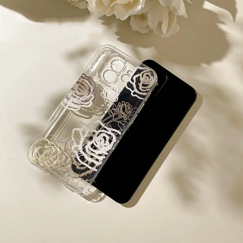 Simple Retro Mad Love Flower Creative Transparent Mobile Phone Case