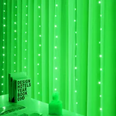 LED Curtain Garland On The Window USB String Lights Remote Control Christmas Decorations For Home Room - Green - View 1