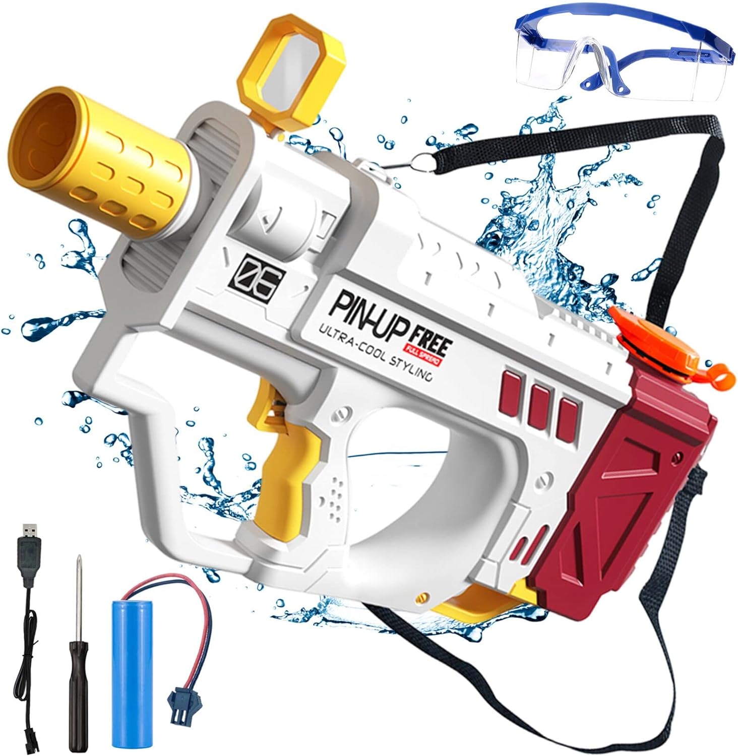 Electric Water Gun For Adults Kids, Motorized Squirt Guns with Rechargeable Battery, 800cc High Capacity, Long Distance Automatic Water Guns Up To 32 FT Range, Water Blaster Beach Pool Toys