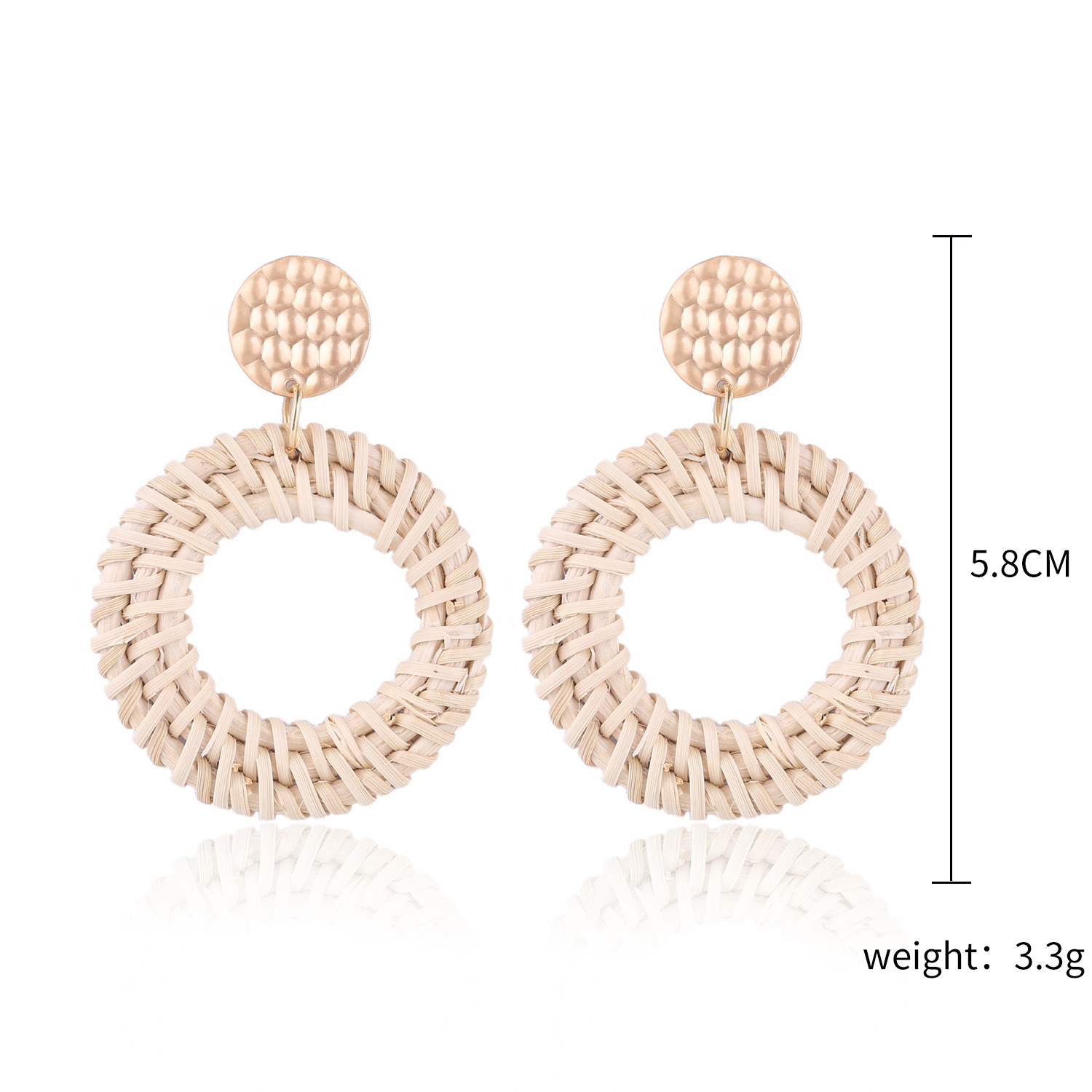 Hand-woven Bamboo And Rattan Earrings, Tribal Wind And Rattan Earrings