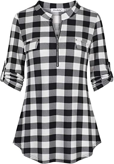 Amazon's New Autumn Plaid Print Shirt Women's Top