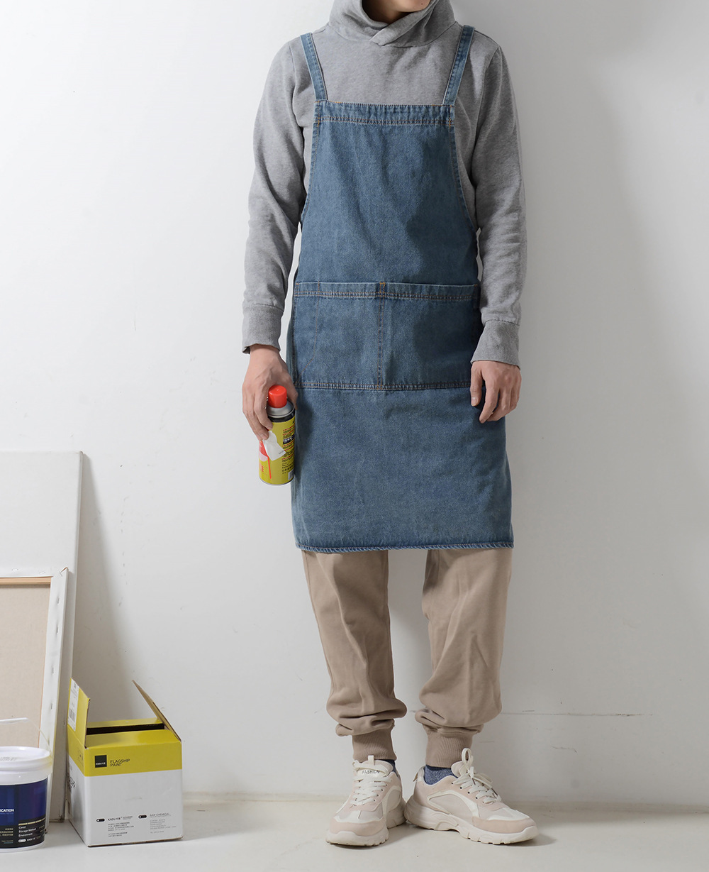 Title 5, Cotton Thickened Denim Canvas Apron Household Bib