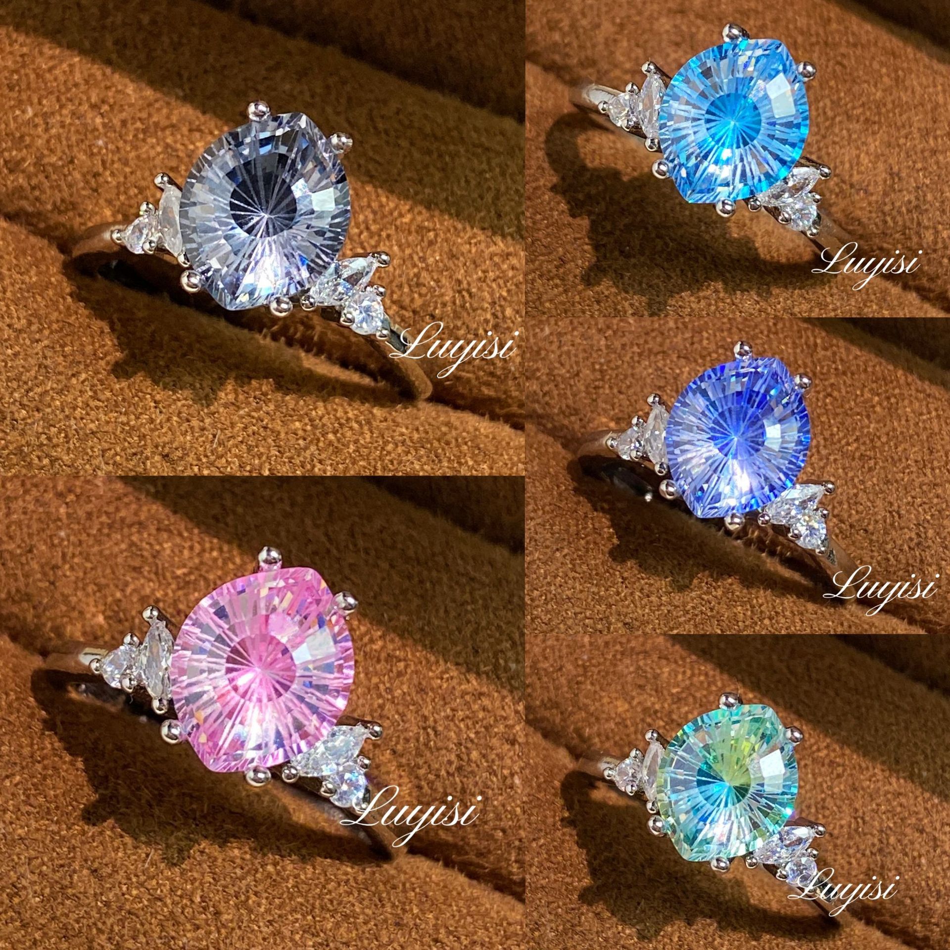 Firework Cut Simulated Moissanite Ring For Women, Light Luxury Niche Design Simulated... thumbnail 1