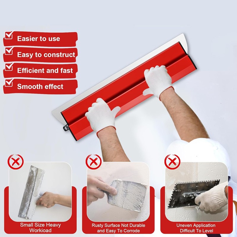 Drywall Finishing Smoothing Spatula Plaster Skimming Blade Trowel Wall Tool 80cm