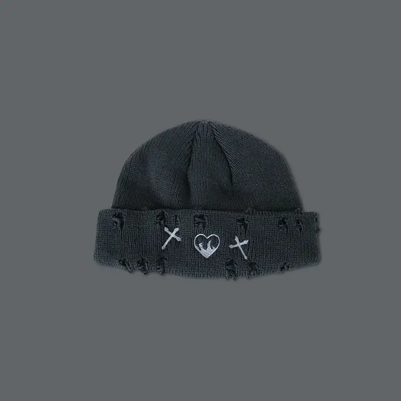 Women's Knitted Embroidery Hole All-match Woolen Hat