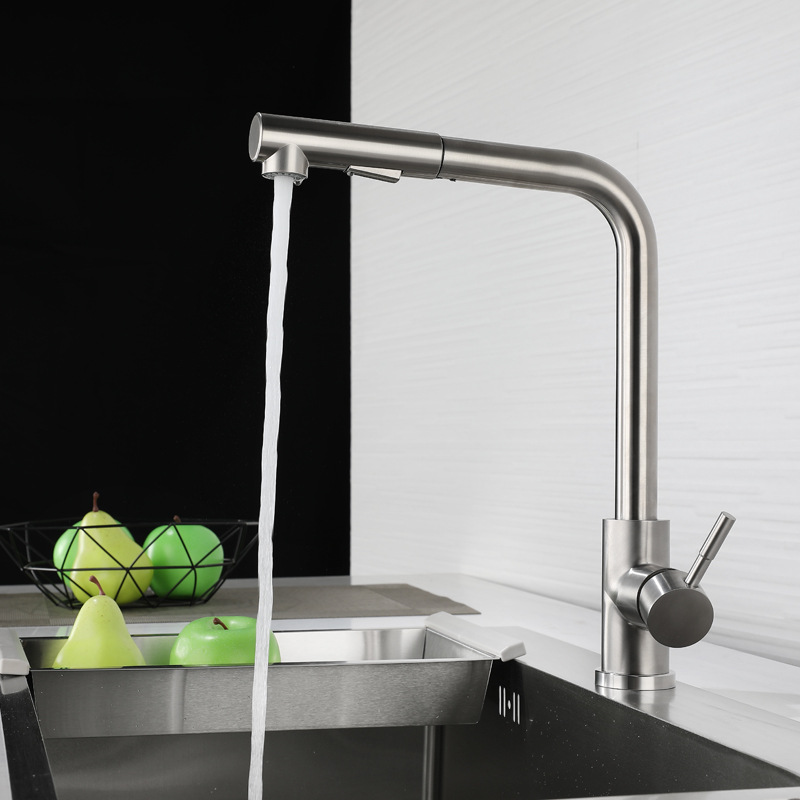 Title 7, 304 Stainless Steel Seven-word Pull Faucet