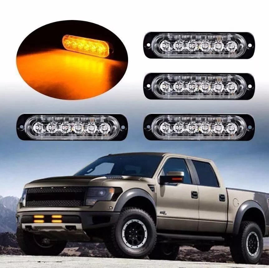 Amber strobe warning lightbar for tow truck and fleet vehicles, rear quarter view
