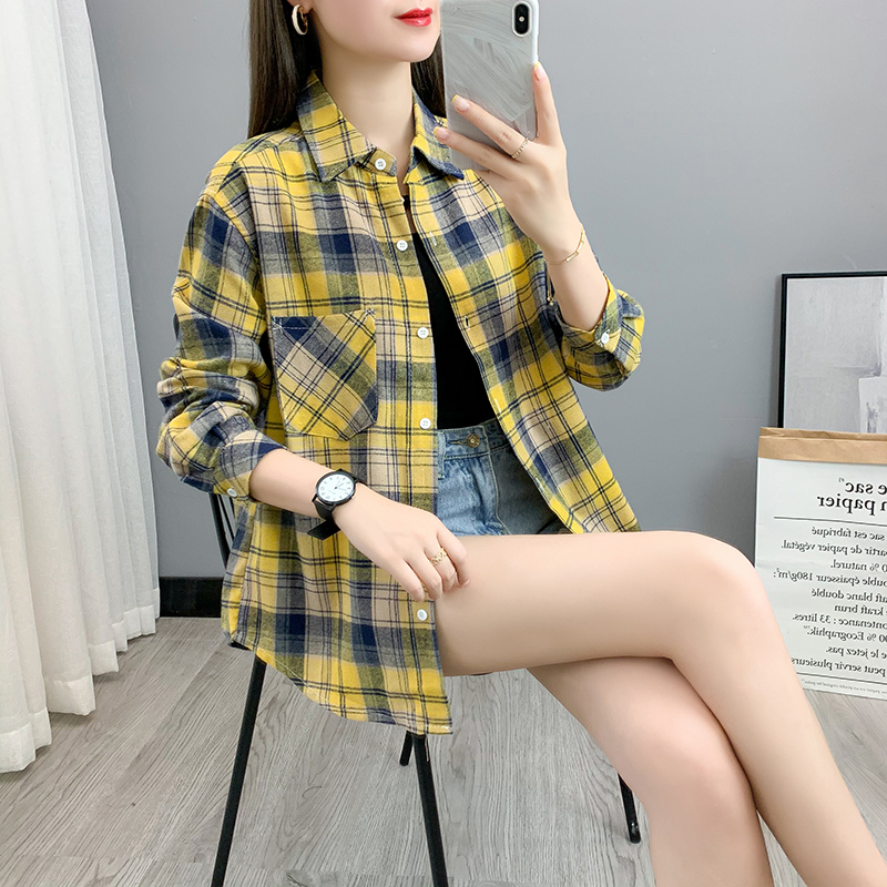 Title 6, Plaid Retro Shirt Jacket Design Sense Niche Tops