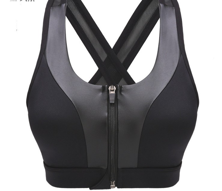 Title 3, Front zip yoga bra without steel ring