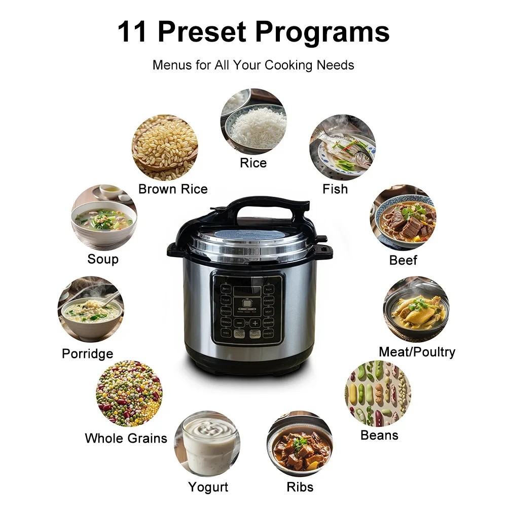 6L Smart Electric Pressure Cooker 11 Preset Programs Digital Multi-Cooker — image 7