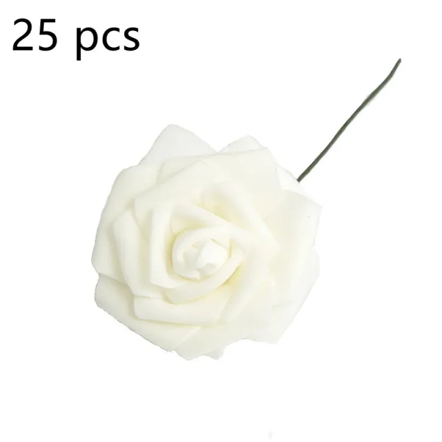 Artificial Flower 8CM PE Rose with Rod White - Shop at LoveMi