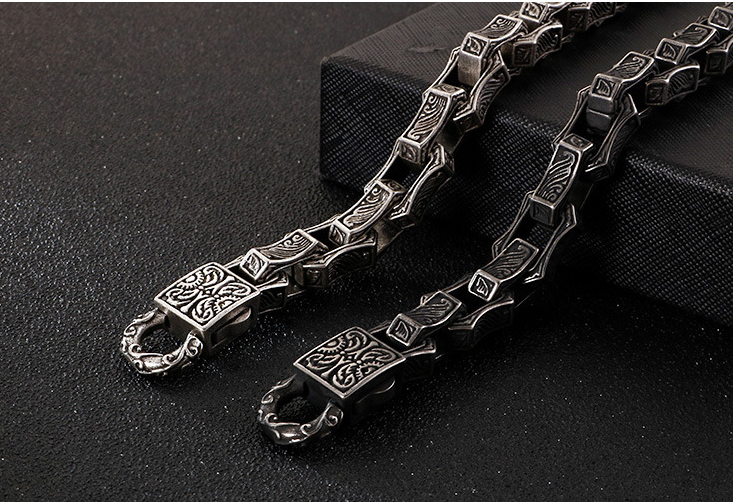 Retro Totem Punk Men's Titanium Steel Bracelet