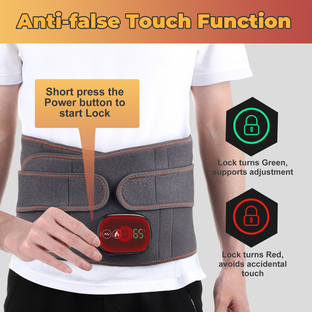 Electric Infrared Heated Waist Belt Vibration Massage For Lower Back Pain Relief — image 8