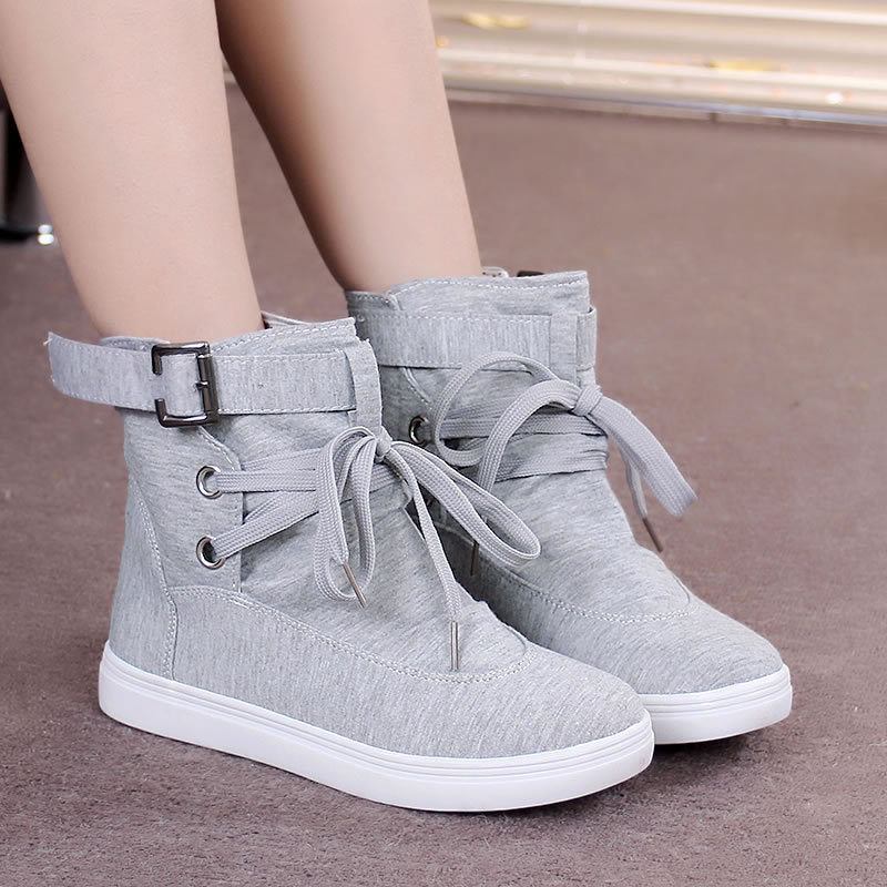 Title 3, High-Top Shoes, Soft-Soled Shoes, Round Toe Lac...