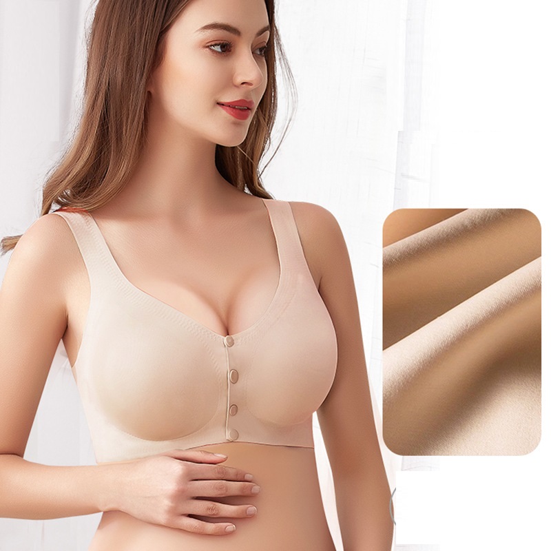 Title 5, Maternity Front Buckle Seamless Ice Silk Breast...