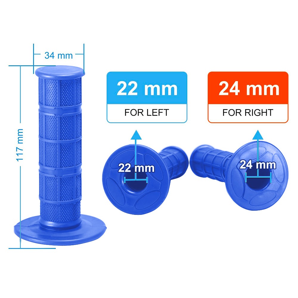 Motorcycle Rubber Handlebar Grips 22mm Soft Comfort Road Race Pair — image 9