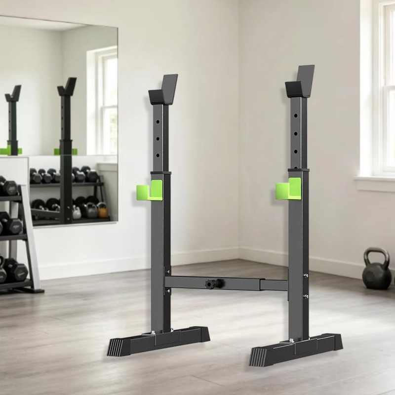 Squat Rack Stand Olympic Barbell Rack Bench Support Free Press Gym Workout UK