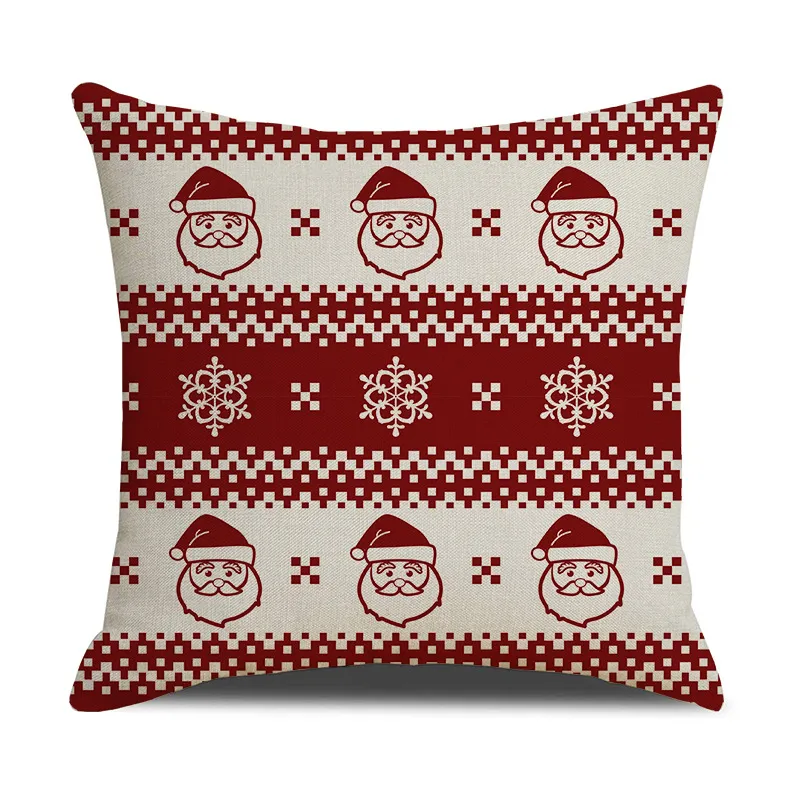 Christmas Linen Stripe Print Pillowcase Household Products – image 5