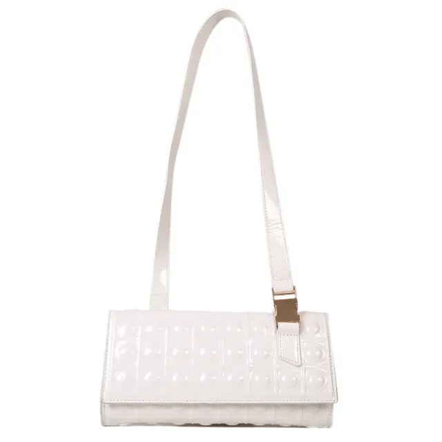 Multi Color Crossbody Fashion Diamond Chain Small Square Bag White - Shop at LoveMi