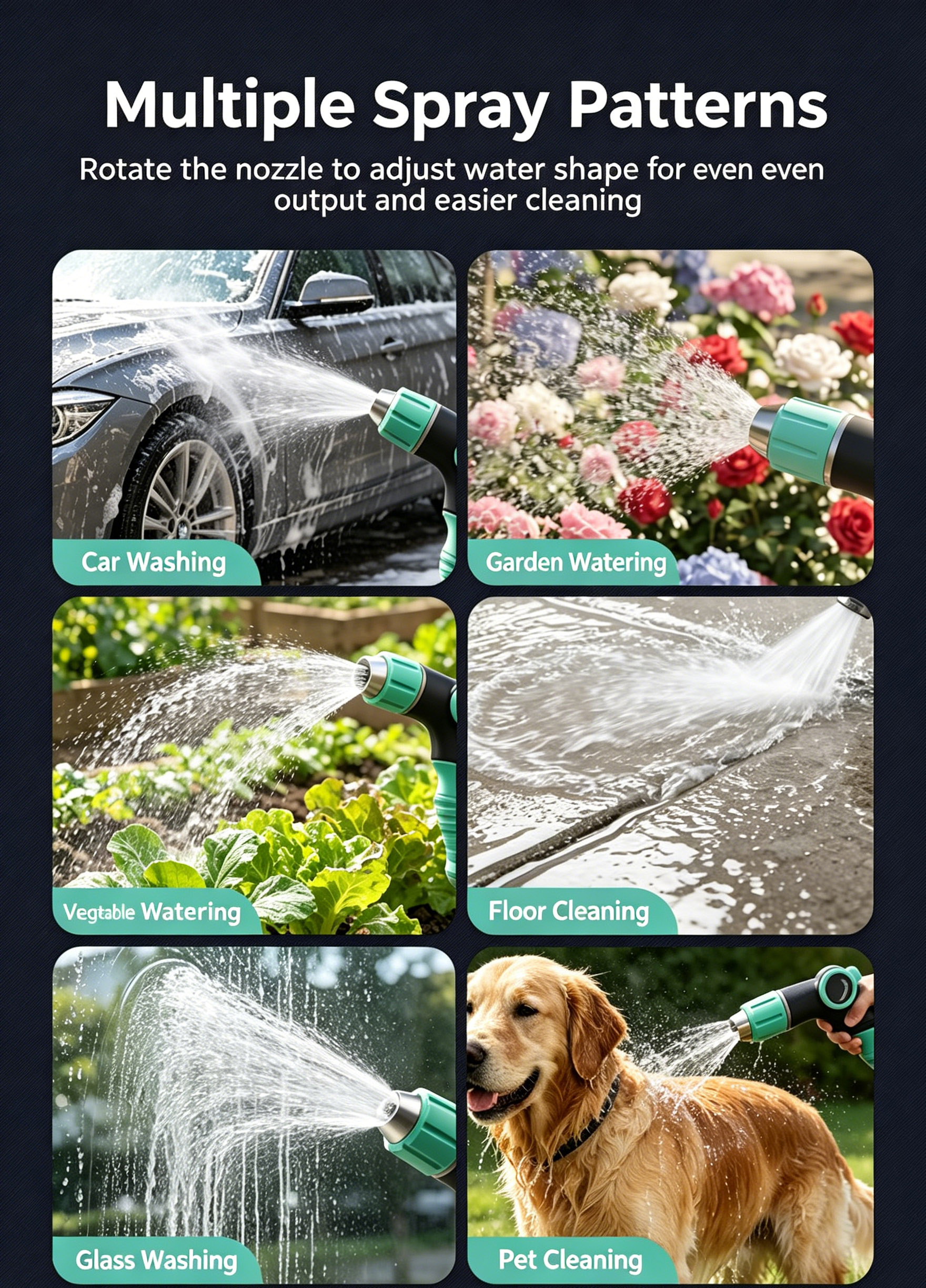 High Pressure Car Wash Nozzle, Household Soft Flush Water Hose Booster Tap, Powerful Spray Gun For Tap Water Floor Cleaning 4
